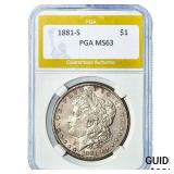 1881-S Morgan Silver Dollar PGA MS63