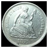1871-S Silver Seated Liberty Half Dime CHOICE  BU