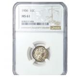 1906 Barber Dime NGC MS61