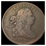 1805 Draped Bust Half Cent ABOUT UNCIRCULATED