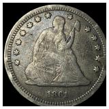 1861 Silver Seated Liberty Quarter HIGH GRADE