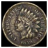 1859 Copper-Nickel Indian Head Cent NEARLY UNCIRCU