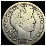 1904-S Silver Barber Half Dollar NICELY CIRCULATED