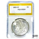 1883-CC Morgan Silver Dollar PGA MS64