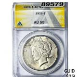 1926 Silver Peace Dollar ANACS AU55