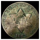 1853 Silver Three-Cent Piece NICELY CIRCULATED