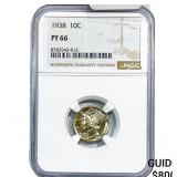 1938 Mercury Silver Dime NGC PF66
