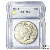 1935-S Silver Peace Dollar ICG EF40