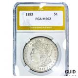 1893 Morgan Silver Dollar PGA MS62