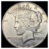 1935-S Silver Peace Dollar NEARLY UNCIRCULATED