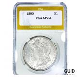 1890 Morgan Silver Dollar PGA MS64