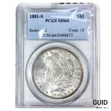 1881-S Morgan Silver Dollar PCGS MS64