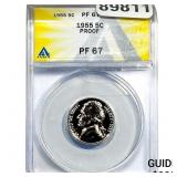 1955 Jefferson Nickel ANACS PF67 PROOF