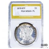 1878 8TF Morgan Silver Dollar PGA MS64+ PL