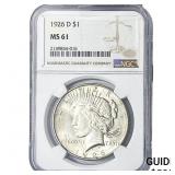 1926-D Silver Peace Dollar NGC MS61