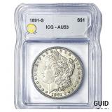 1891-S Morgan Silver Dollar ICG AU53