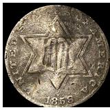 1858 Silver Three-Cent Piece NICELY CIRCULATED