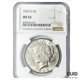 1923-D Silver Peace Dollar NGC MS62