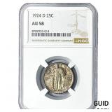 1924-D Standing Liberty Quarter NGC AU58