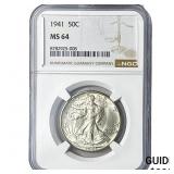1941 Walking Liberty Half Dollar NGC MS64