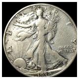 1938-D Silver Walking Liberty Half Dollar LIGHTLY