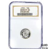 1953 Roosevelt Dime NGC PF66