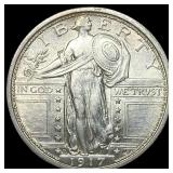 1917-D Type 1 Standing Liberty Quarter CLOSELY UNC