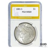 1881-S Morgan Silver Dollar PGA MS64