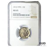 1913 Buffalo Nickel NGC MS65