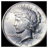 1921 Silver Peace Dollar CLOSELY UNCIRCULATED