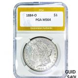 1884-O Morgan Silver Dollar PGA MS64