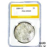 1884-CC Morgan Silver Dollar PGA MS64