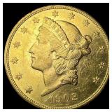 1902-S Gold $20 Liberty Head Double Eagle  UNCIRC