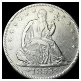 1853 Arrows/Rays Seated Liberty Half Dollar  CLOS