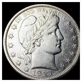 1915-D Silver Barber Half Dollar NEARLY UNCIRCULAT