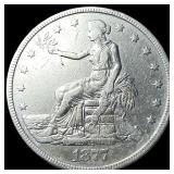 1877 Silver Trade Dollar  NEARLY UNCIRCULATED