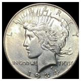 1934 Peace Silver Dollar CHOICE AU