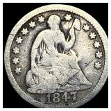 1847 Seated Liberty Half Dime HIGH GRADE