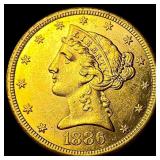 1886-S Gold $5 Half Eagle UNCIRCULATED