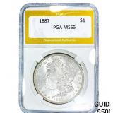 1887 Morgan Silver Dollar PGA MS65