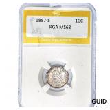 1887-S Seated Liberty Dime PGA MS63