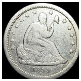1839 Silver Seated Liberty Quarter LIGHTLY  CIRCU