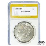 1904-O Morgan Silver Dollar PGA MS64