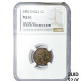 1857 Flying Eagle Cent NGC MS61