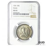 1934 Texas Half Dollar NGC MS65