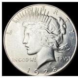 1928-S Silver Peace Dollar CLOSELY UNCIRCULATED