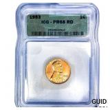 1953 Wheat Cent ICG PR68 RD