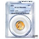 1953 Wheat Cent PCGS PR66 RD