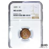 1899 Indian Head Cent NGC MS64 BN