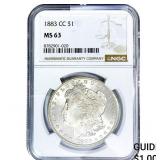 1883-CC Morgan Silver Dollar NGC MS63